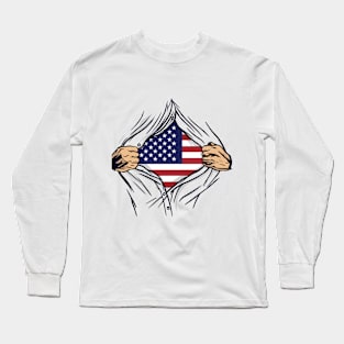 US Flag Duty USA United States Long Sleeve T-Shirt